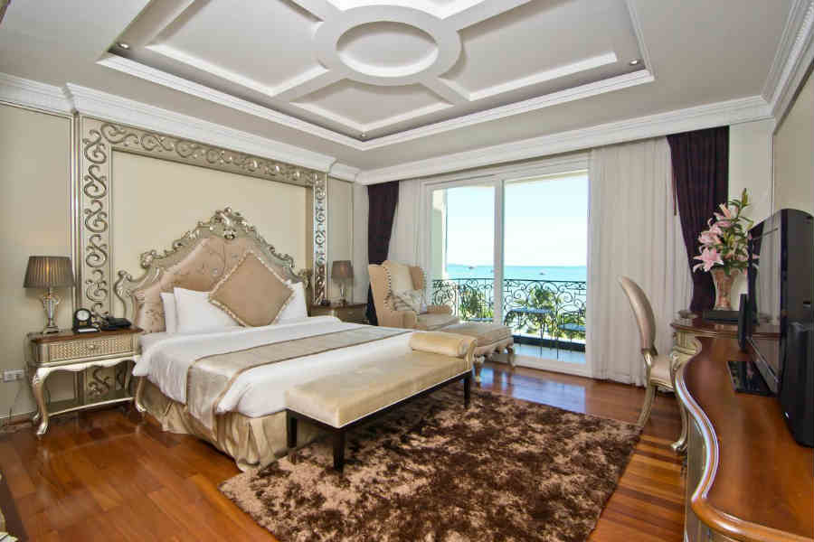 Balcony towards Pattaya Beach and Ocean View from LK The Empress hotel room