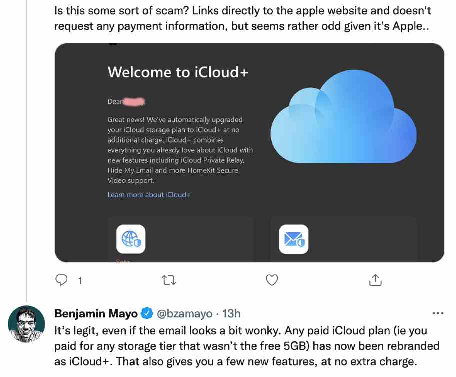 iCloud+ Free Upgrade Email Fake or Real | De Reviews