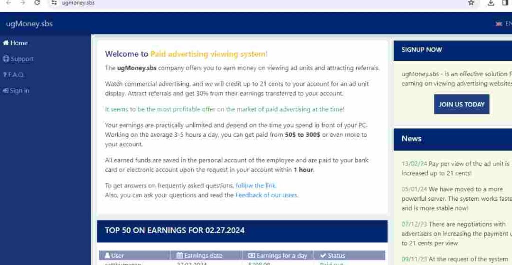 Ugmoney Sbs Scam Or Genuine? Ugmoney Sbs Review