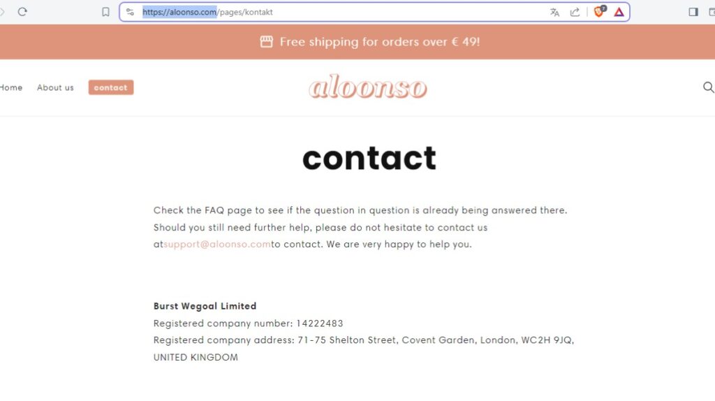 Aloonso Scam Or Genuine Aloonso Review Aloonso parent company name and address | De Reviews