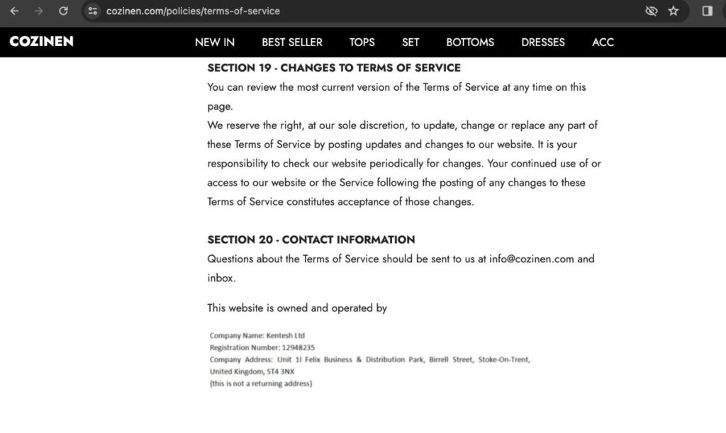 Cozinen Scam Or Genuine? Legit? Cozinen Review. Cozinen contact information.