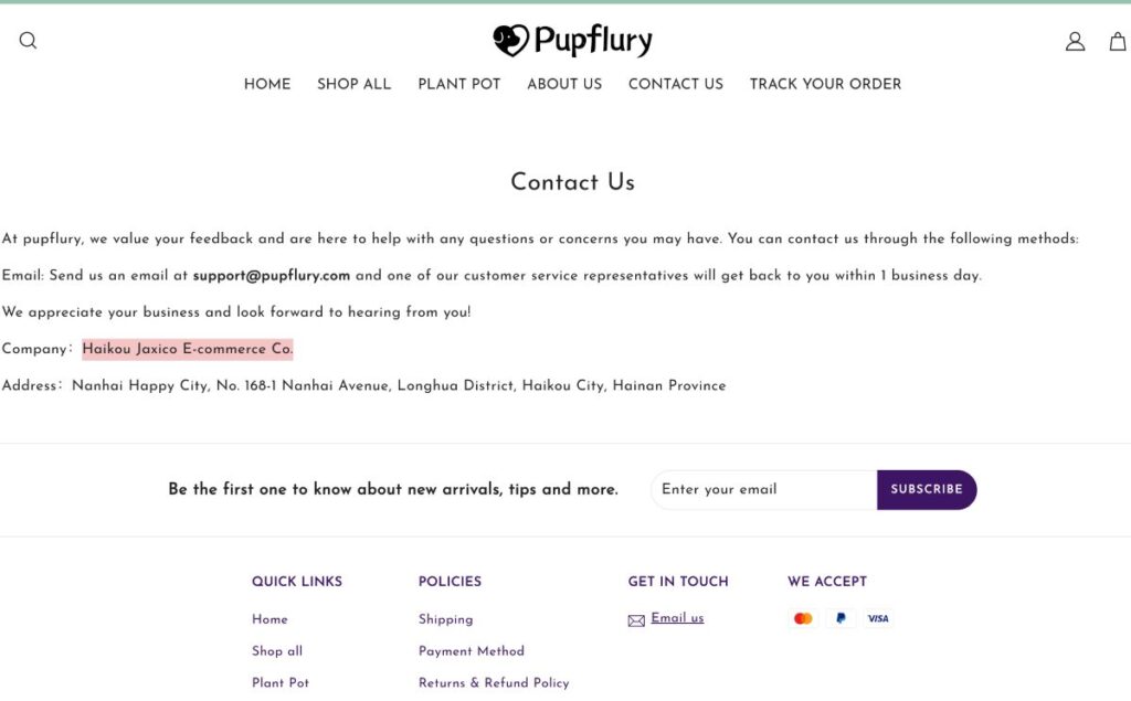 Haikou Jaxico E-commerce Co. Name Used of Different Problematic Sites.
