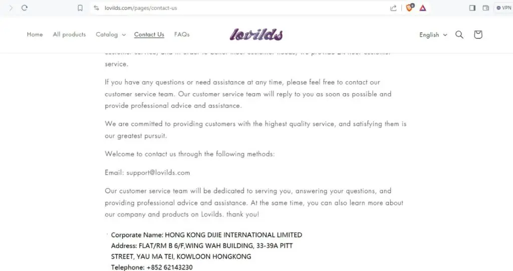 Lovilds Scam Or Genuine Lovilds Review Lovilds parent company name and address | De Reviews