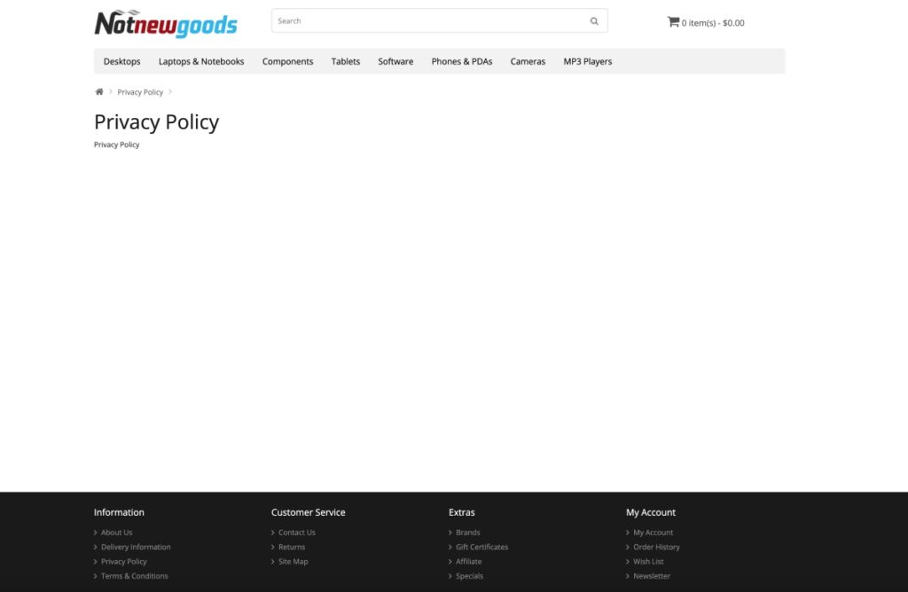 Notnewgoods no policy pages | De Reviews