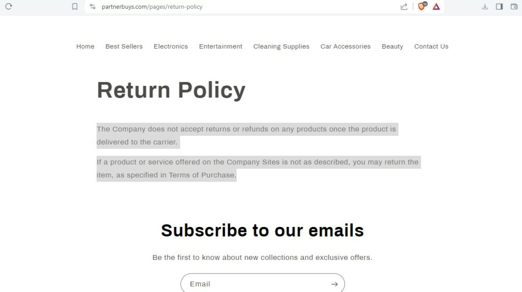 Partnerbuys Return Policy | De Reviews