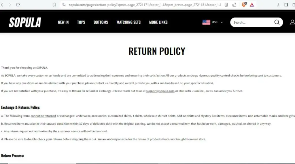 Sopula return policy | De Reviews