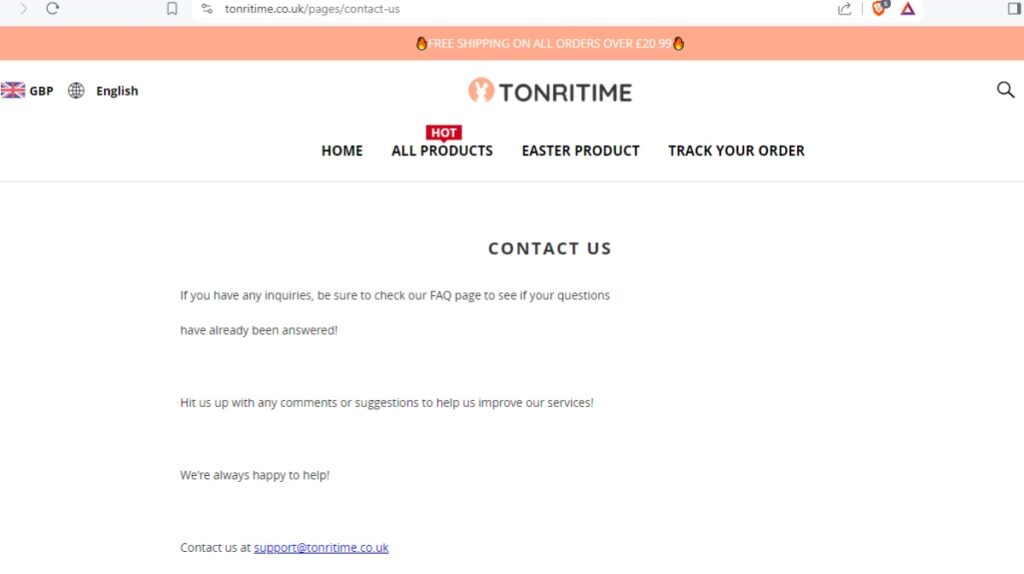 Tonritime Scam Or Genuine Tonritime Review Tonritime contact information | De Reviews