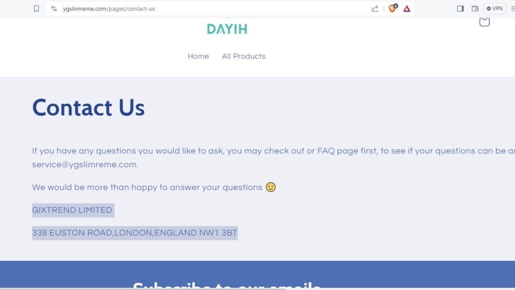 Dayih aka Ygslimreme Scam Or Genuine Ygslimreme Review Ygslimreme parent company name and address | De Reviews