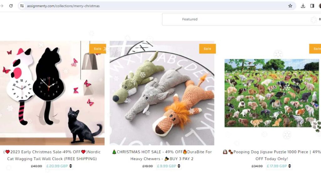 Assignmenty discounts on products.