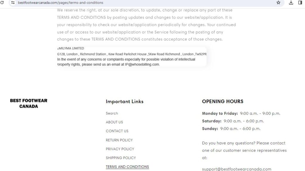 Bestfootwearcanada Scam Or Genuine? Legit? Bestfootwearcanada Review - Bestfootwearcanada contact information.