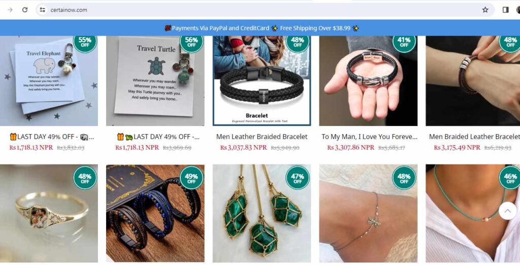 Certainow discounts on products.