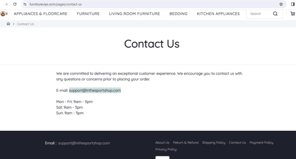 Furniturevips Scam Or Genuine? Legit? Furniturevips Review- Furniturevips contact information.