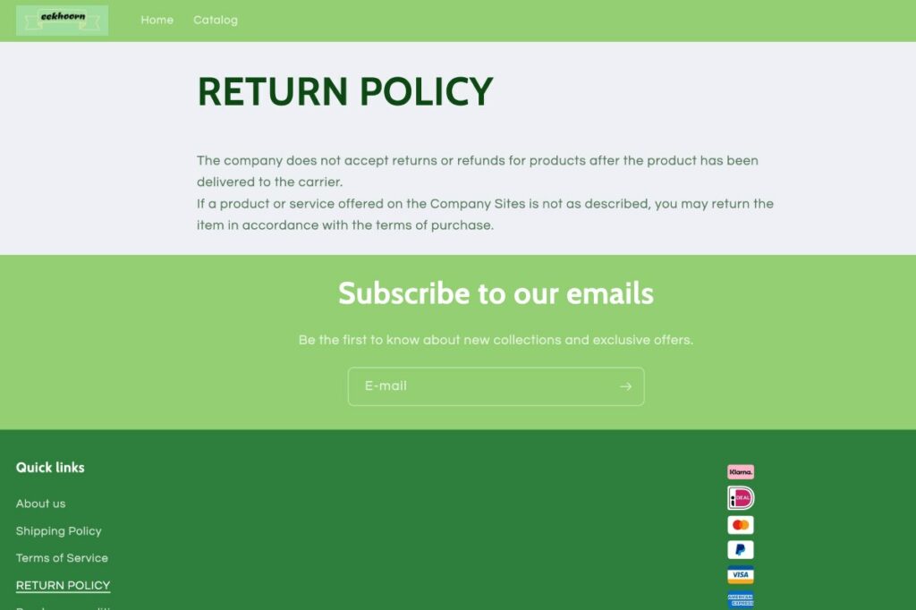 hodiner return policy page | De Reviews