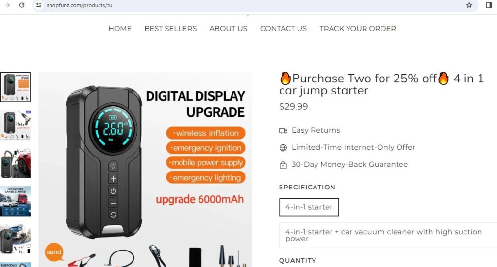 Shopfunz discounts on products.