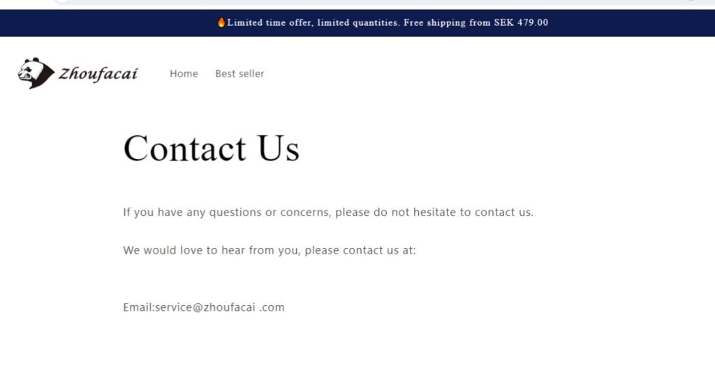 Zhoufacai contact information.