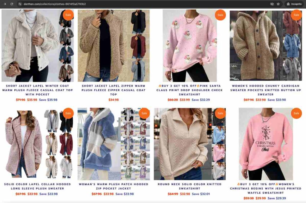 Dorthen discounts on products.