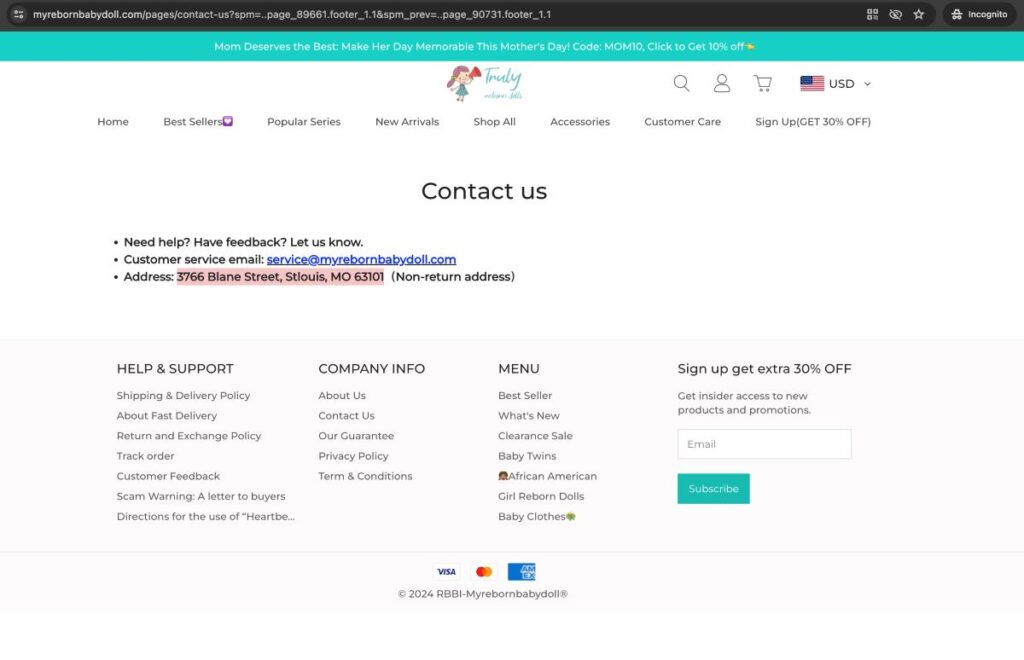 Myrebornbabydoll Scam Or Genuine? Legit? Myrebornbabydoll review. Myrebornbabydoll contact us page.