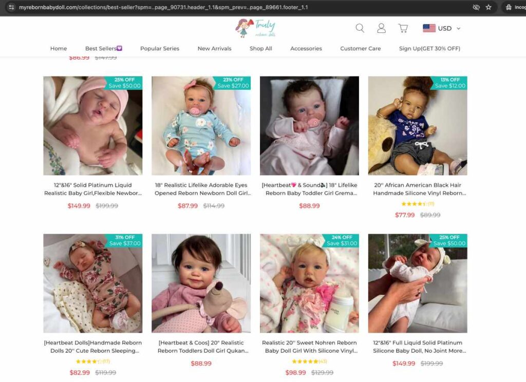 Myrebornbabydoll discounts on products.