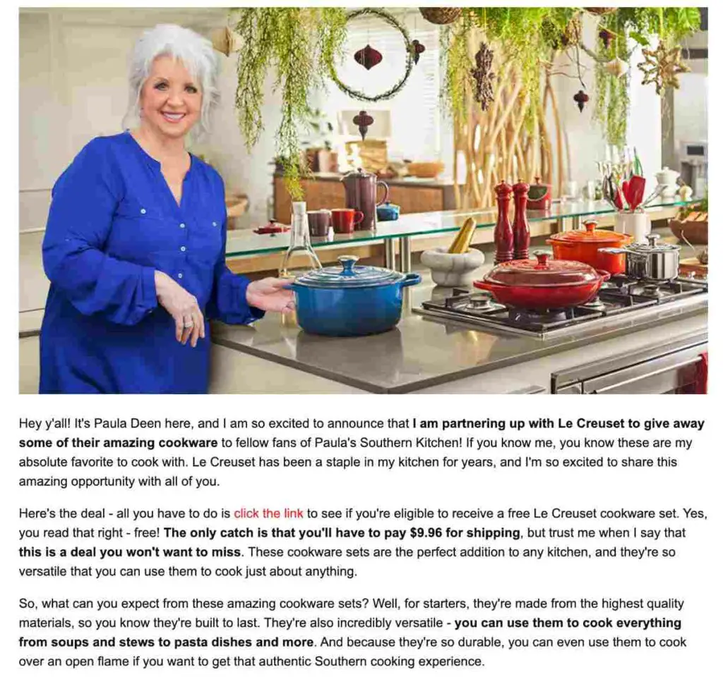 Paula Deen | De Reviews's Partners With Le Creuset For Cookware Giveaway.