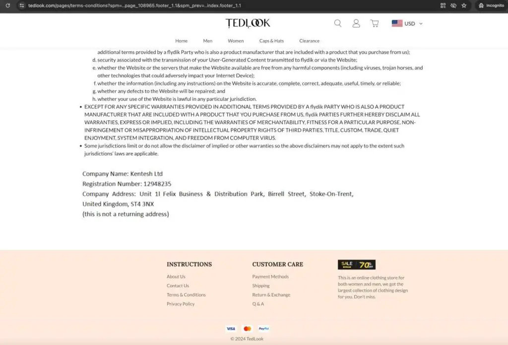 Tedlook Scam Or Genuine Tedlook Review Tedlook contact information | De Reviews