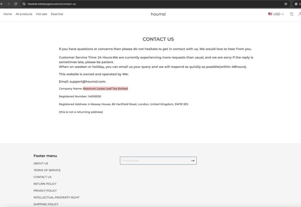 Houmsl Scam Or Genuine Houmsl Review Houmsl parent company name and address | De Reviews