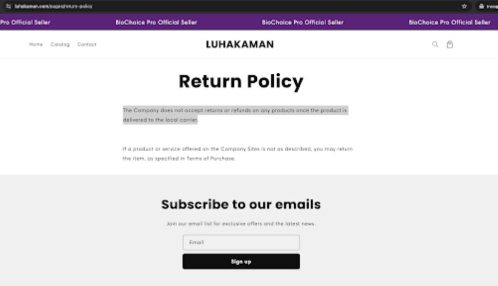 Luhakaman return policy | De Reviews