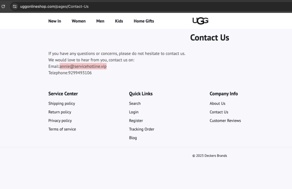 Uggonlineshop Scam Or Genuine Uggonlineshop Review Uggonlineshop Contact Information | De Reviews