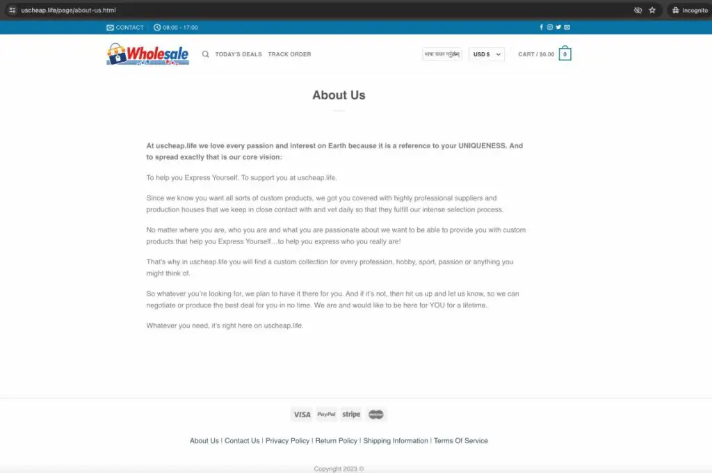 Uscheap Life About Us page | De Reviews