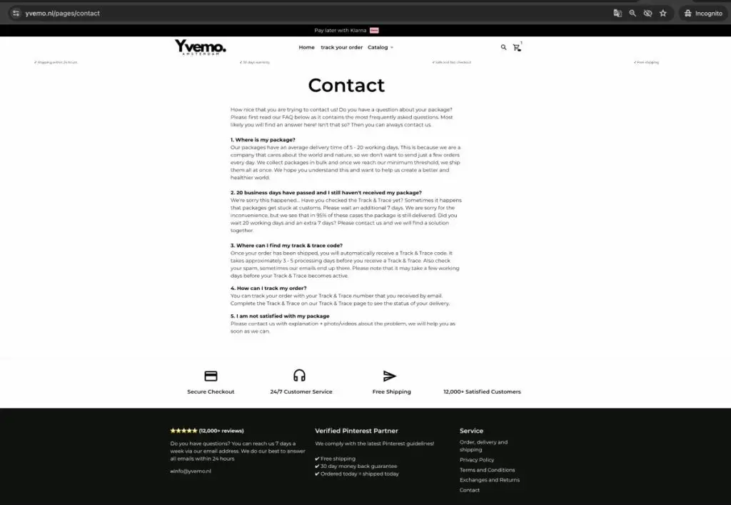 Yvemo Scam Or Genuine Yvemo Review Yvemo contact information | De Reviews