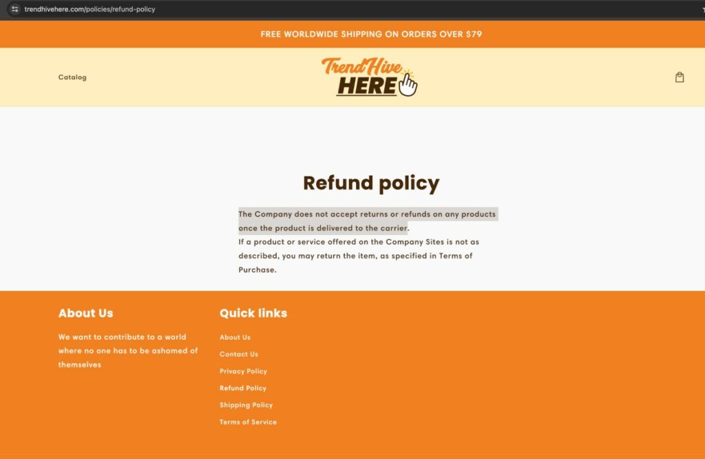 Trendhivehere Return Policy | De Reviews