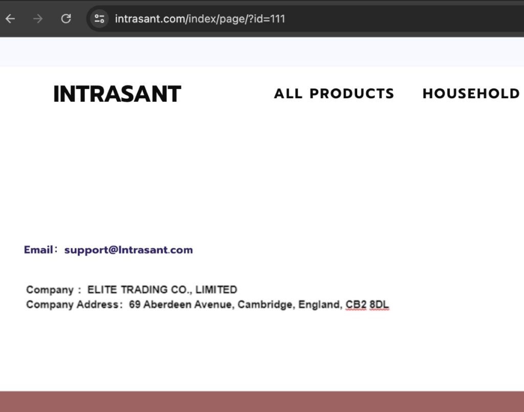 Intrasant Scam Or Genuine? Intrasant 
Review. Intrasant - parent company name and address.