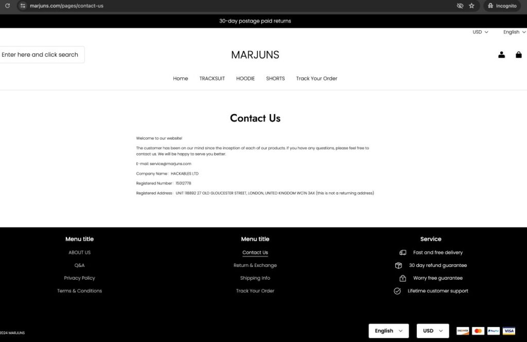 Marjuns Scam Or Genuine Marjuns Review Marjuns Parent Company Name and Address | De Reviews