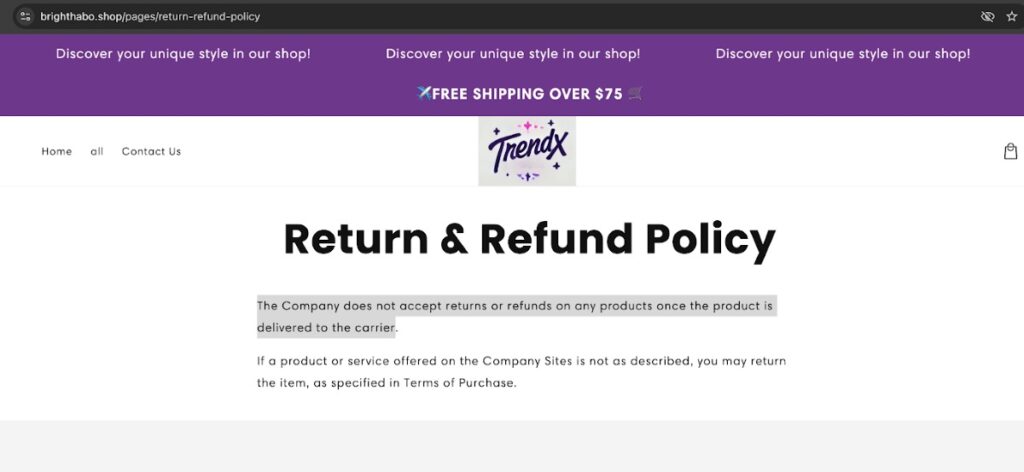 Brighthabo Shop return policy | De Reviews