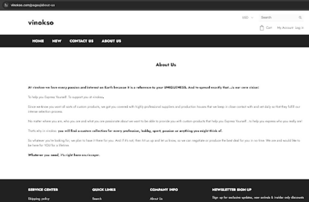 Vinokso copied about us page | De Reviews