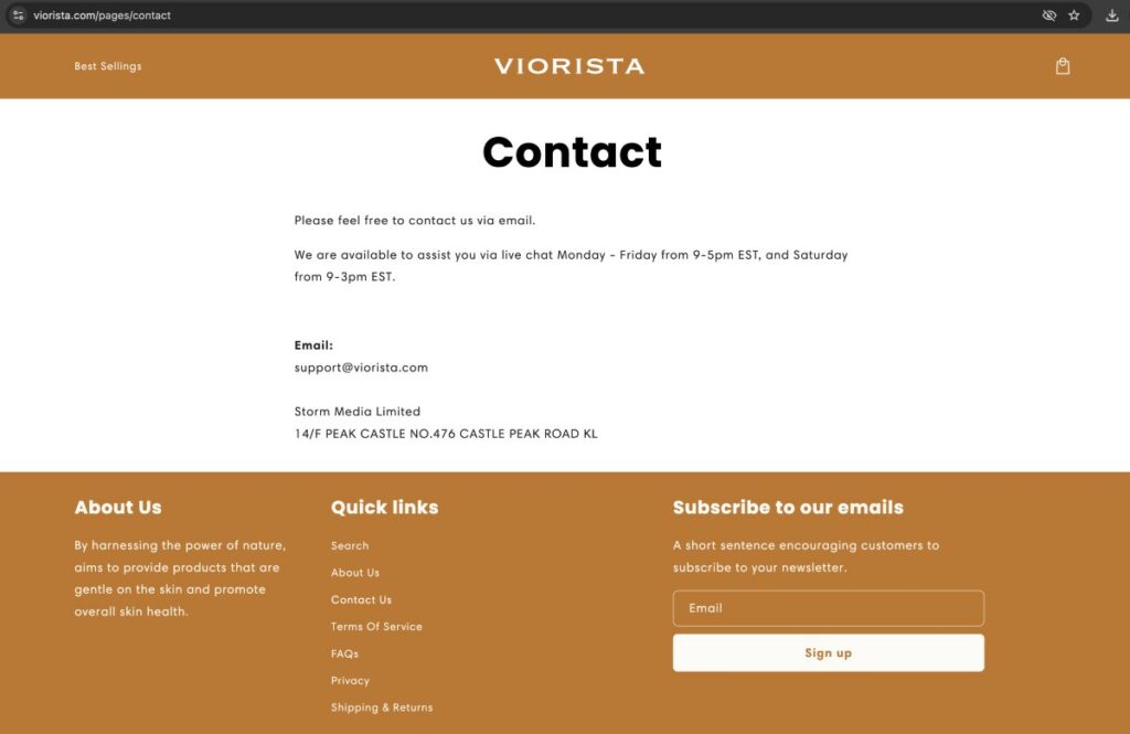 Viorista Scam Or Genuine Viorista Review Viorista Parent Company Name and Address | De Reviews