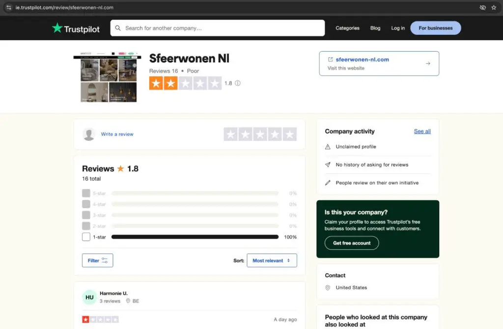 Sfeerwonen Nl fake reviews on Trustpilot | De Reviews