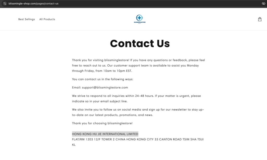 Blissmingle Shop Scam Or Genuine Blissmingle Shop Review Blissmingle Shop Parents Company Name And Address | De Reviews