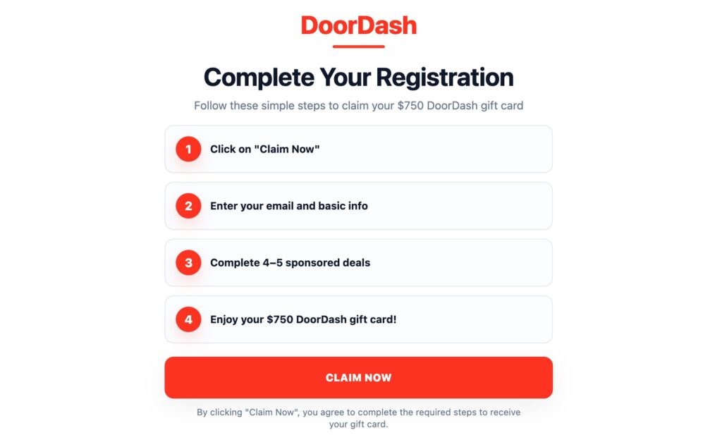 $750 DoorDash Gift Card Scam Alert!
