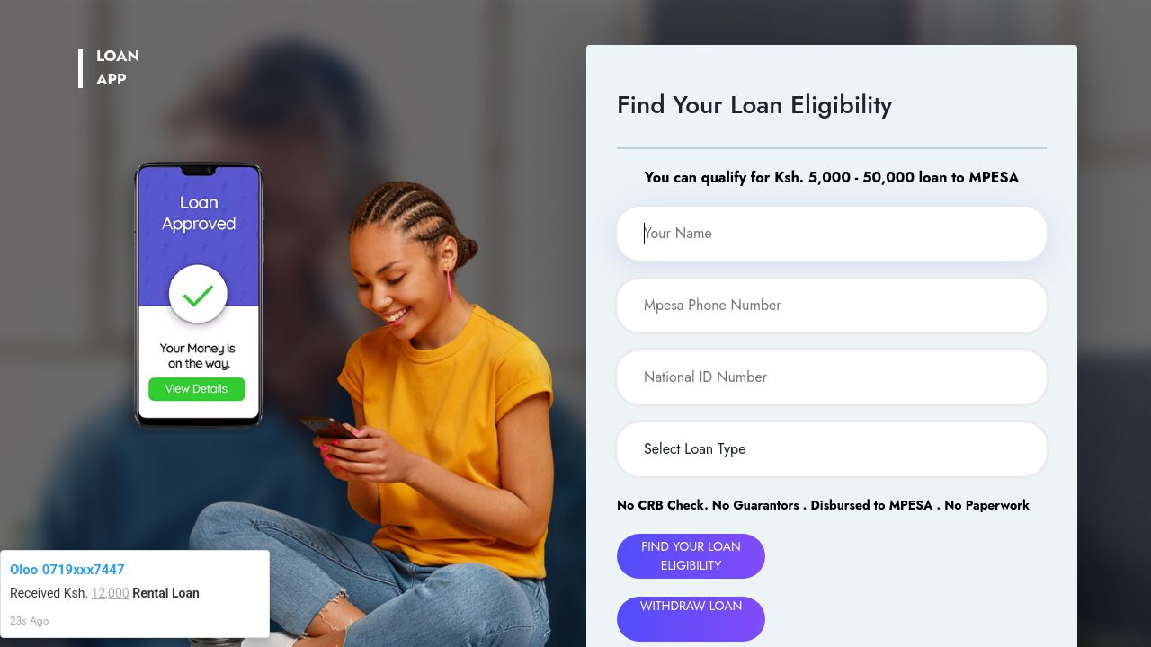 Screenshot of Cashpap.co.ke