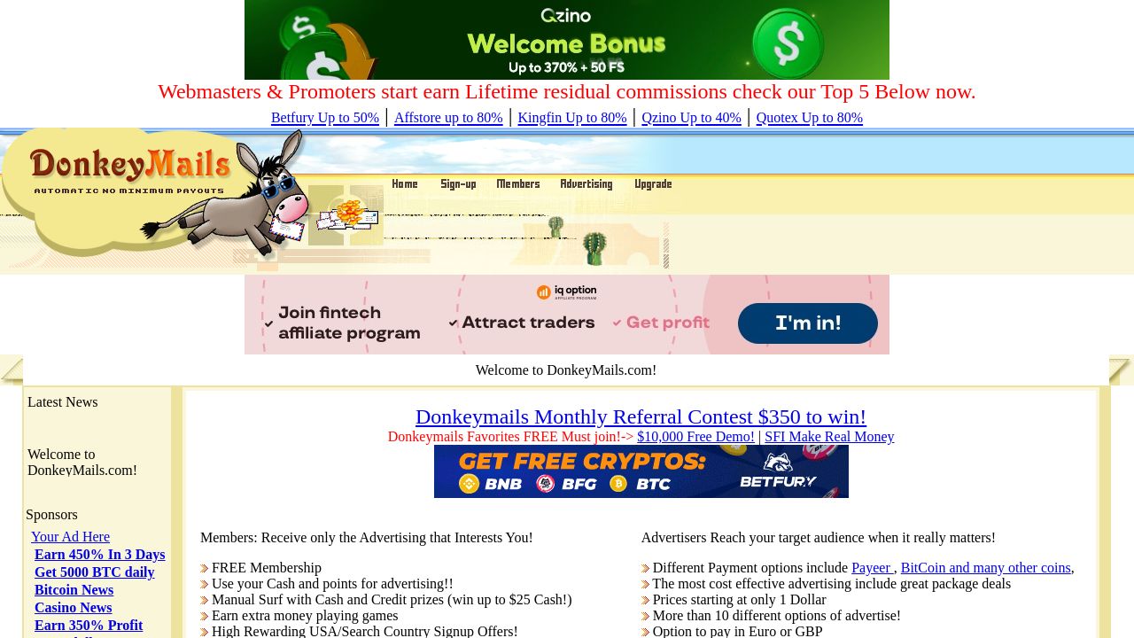 Screenshot of Donkeymails.com