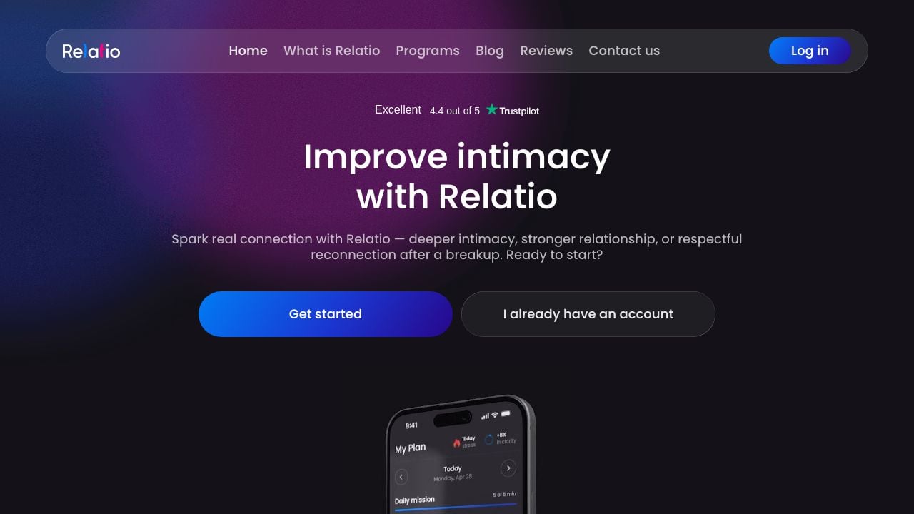 Screenshot of Getrelatio.com