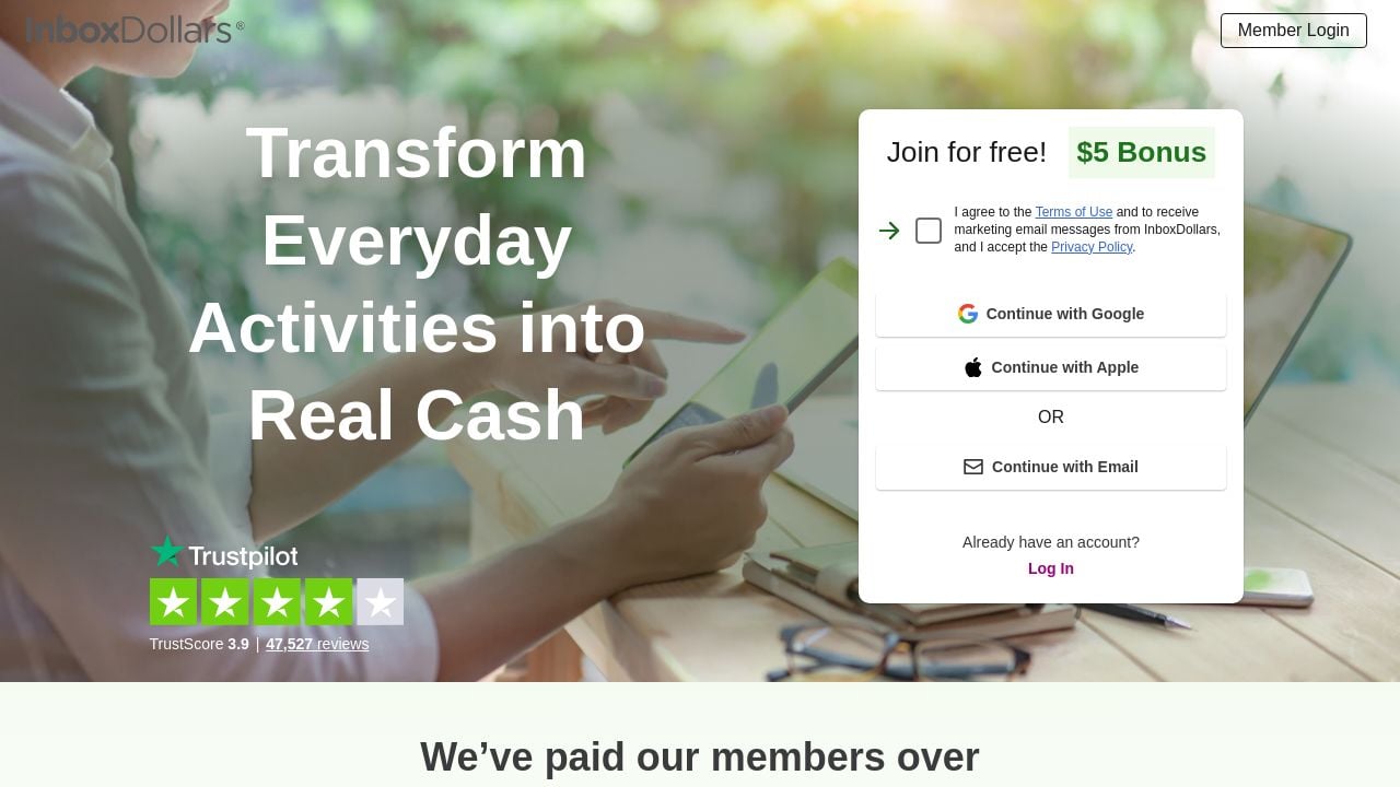 Screenshot of Inboxdollars.com