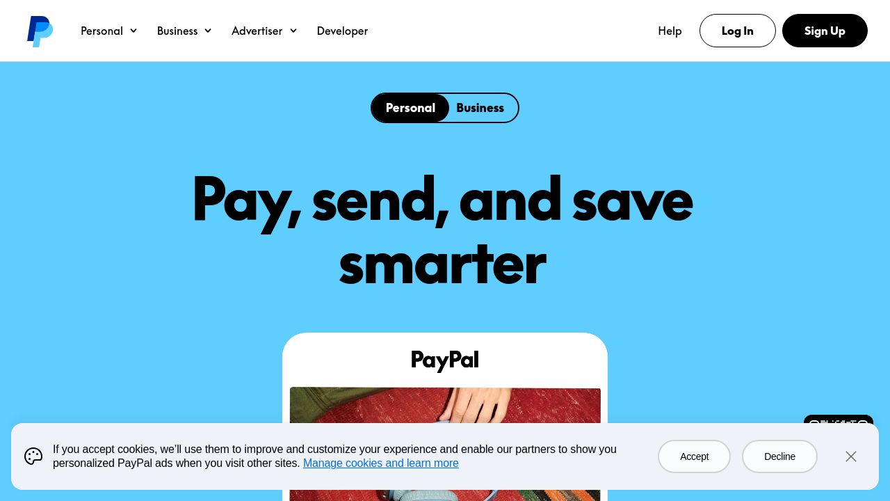 Screenshot of Paypal.com