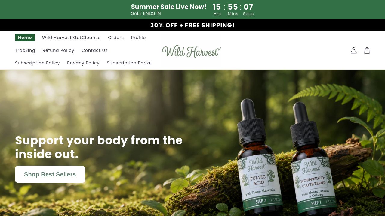 Screenshot of Trywildharvest.com
