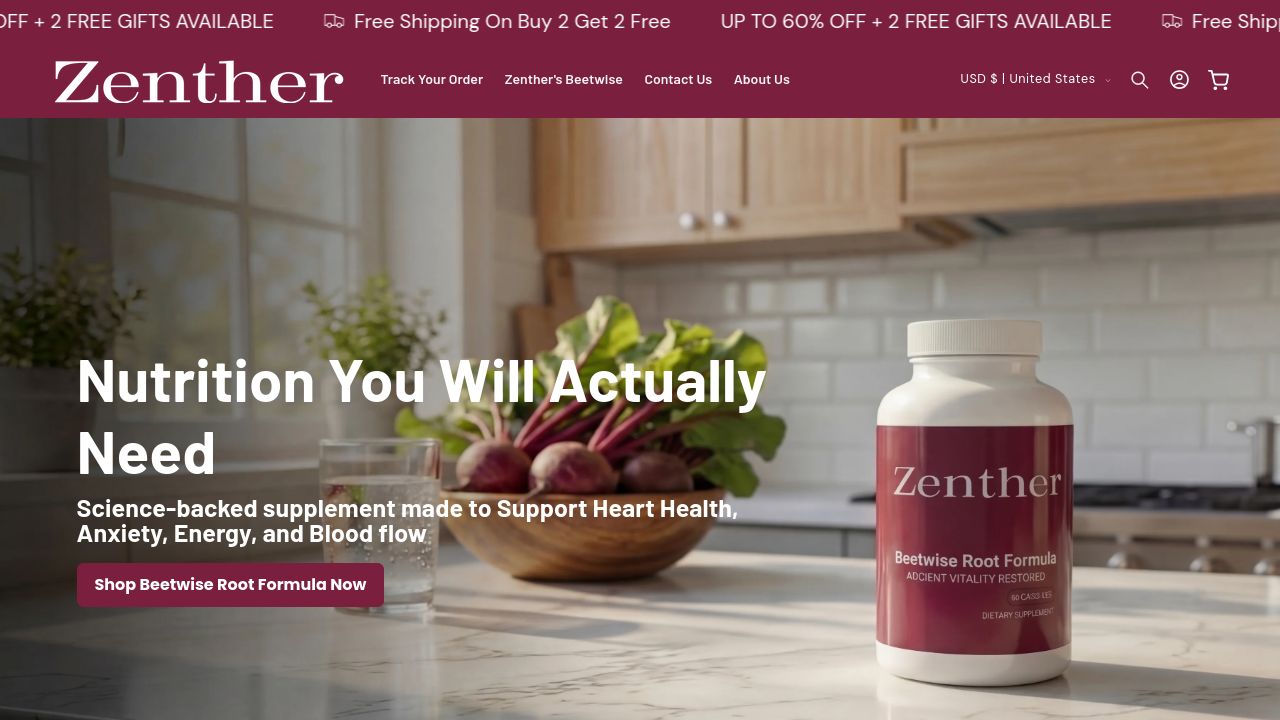 Screenshot of Zenther.co