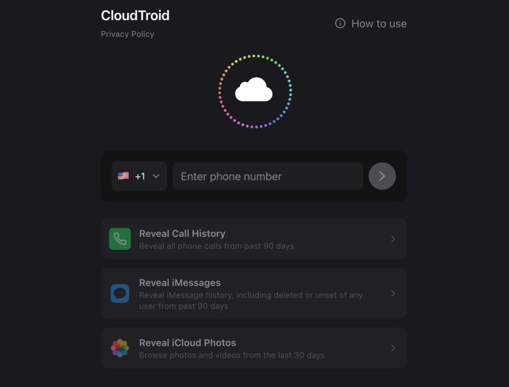 Screenshot taken from CloudTroid website to show its fake claims