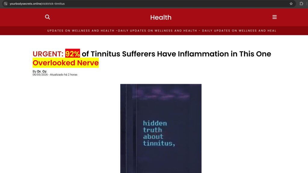 Screenshot taken from YourBodySecrets.Online website to show its claims to sell supplement that are not backed by any scientific evidence