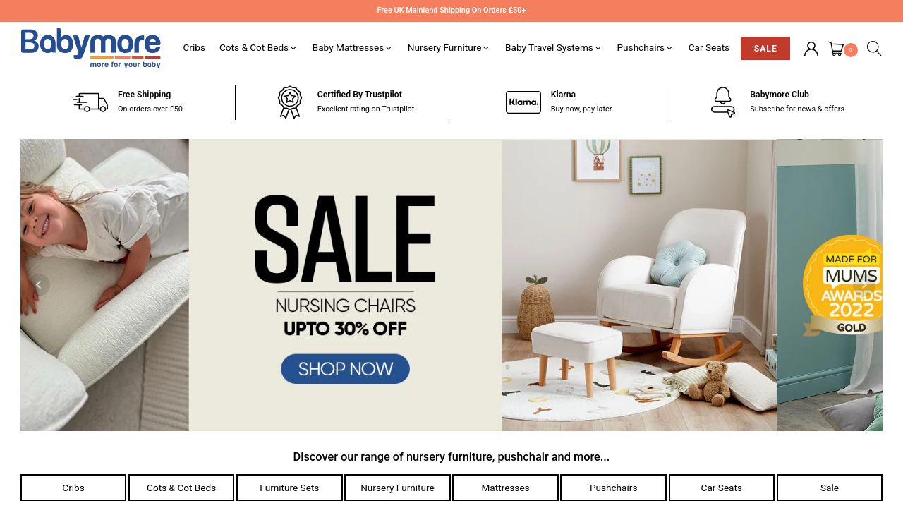 Screenshot of Babymore.co.uk