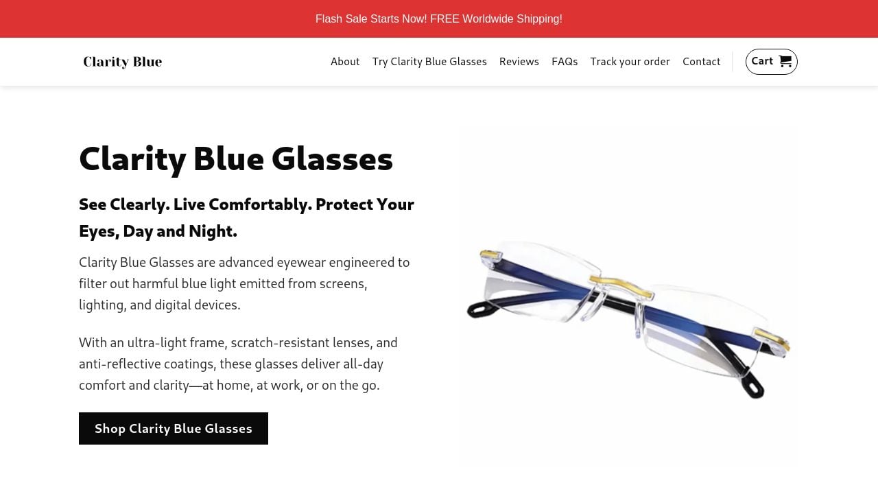 Screenshot of Clarityblueglasses.net