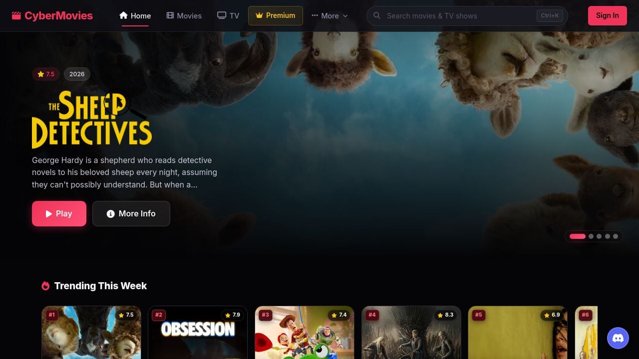 Screenshot of Cybermovies.ru